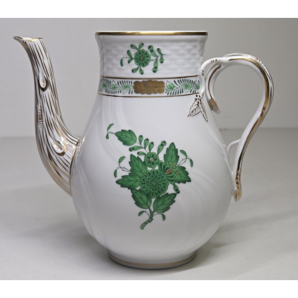 Herend Hungary Chinese Bouquet Green Individual Coffee Pot Only No Lid AV Small